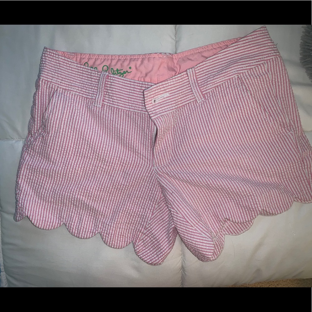 Lilly Pulitzer Pink Searsuckered Buttercup Shorts